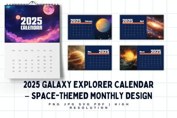 2025 Space Calendar Graphics & Illustrations Review