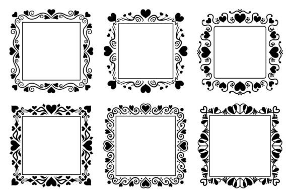 Abstract Borders with Hearts: Graphics & Illustrations