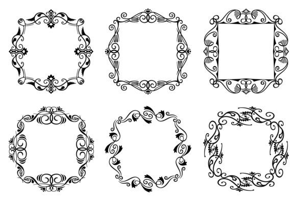 Abstract Vintage Borders: Graphics & Illustrations