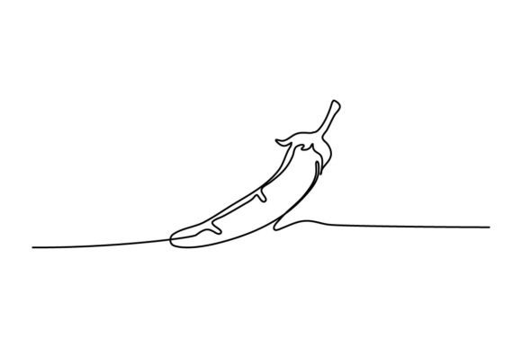 Chilli One Continuous Line Graphics & Illustrations