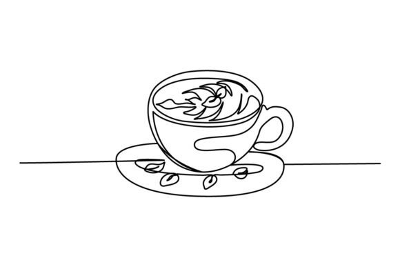 Coffee Drink Continuous Line Graphics & Illustrations