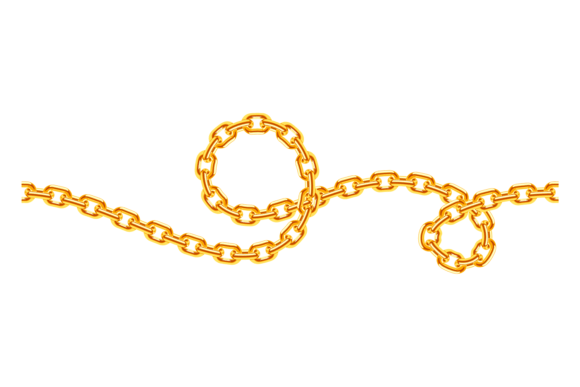 Curved Golden Chain Border: Graphics & Illustrations