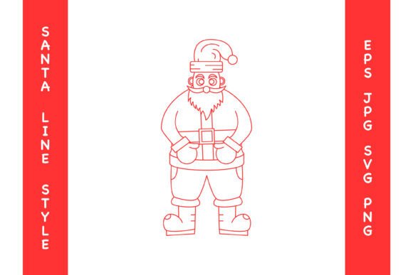 Cute Santa Claus Line Art Illustration Review