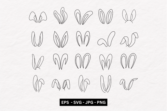 Easter Bunny Ears Svg Bundle: Graphics & Illustrations