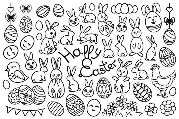 Easter Line Art Graphics & Illustrations Review