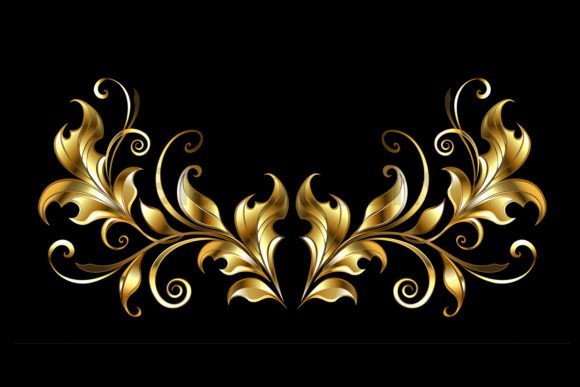 Gold Symmetrical Border: Graphics & Illustrations Review