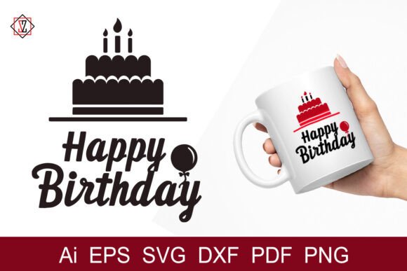 Happy Birthday Lettering_4 Graphics & Illustrations