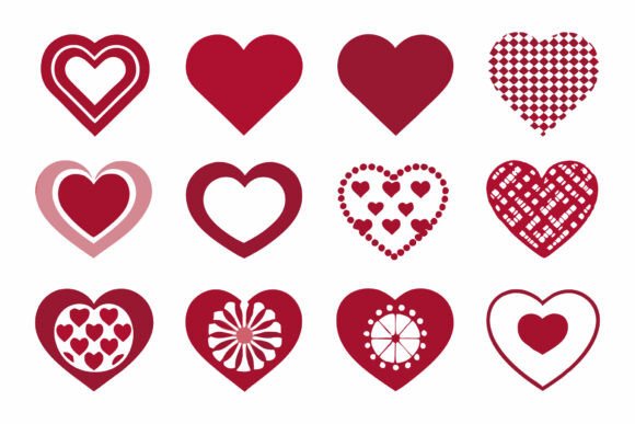 Heart Vector Icon Set: Graphics & Illustrations