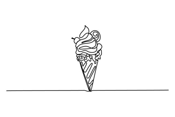 Ice Cream Cone One Continuous Line Graphics Review