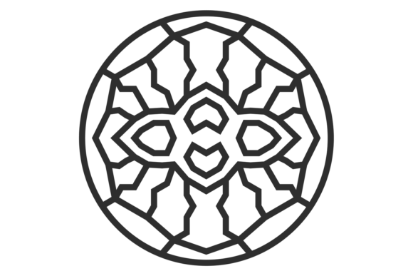 Korean Round Ornament Emblem Graphics & Illustrations