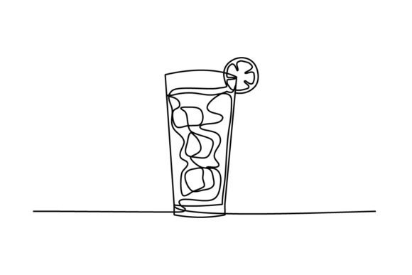 Lemon Juice Continuous Line Graphics & Illustrations