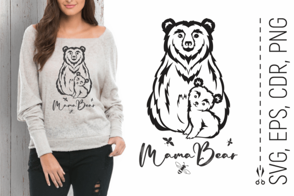 Mama Bear and Cub Mothers Day SVG Graphics