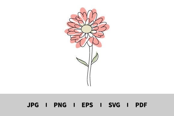 One Line Drawing of Cute Flower Vector Review