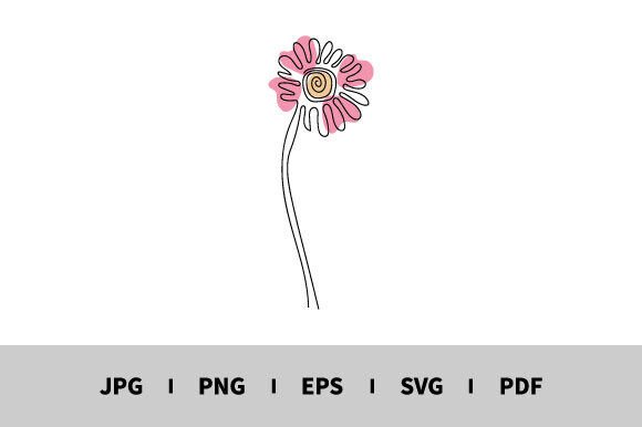 One Line Drawing of Flower Vector Image Review