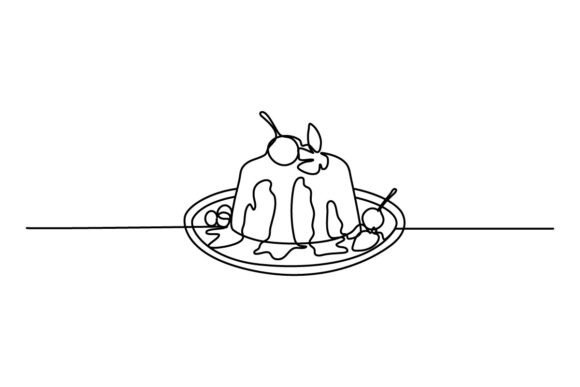 Pudding One Continuous Line Graphics & Illustrations