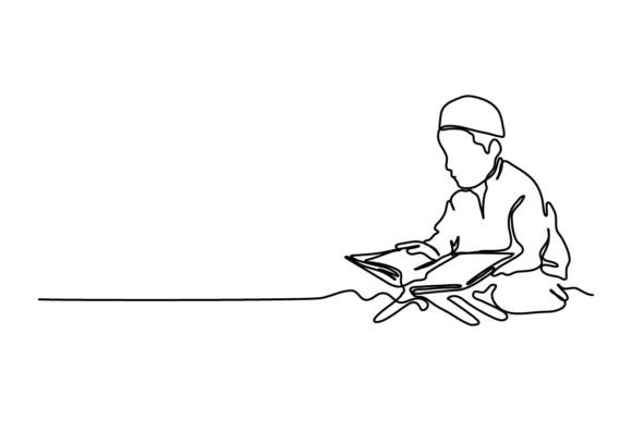 Ramadhan Continuous Line Graphics & Illustrations
