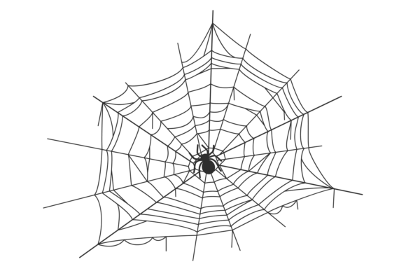 Spiderweb Icon. Round Net. Halloween Dec Review