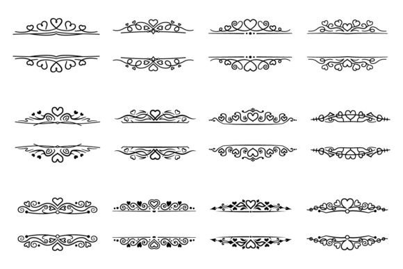 Text Frames with Hearts: Graphics & Illustrations