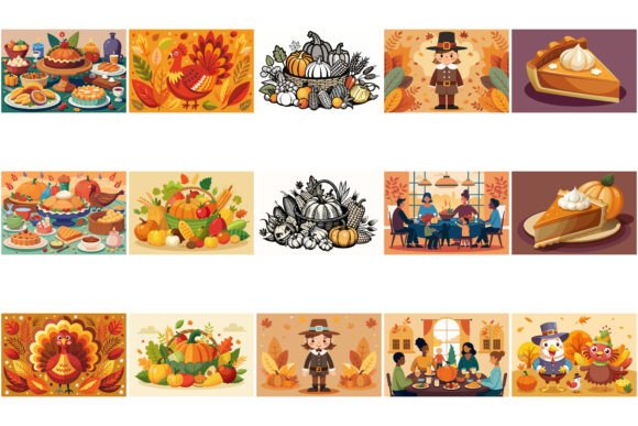 Thanksgiving Illustration Bundle: Graphics & Illustrations