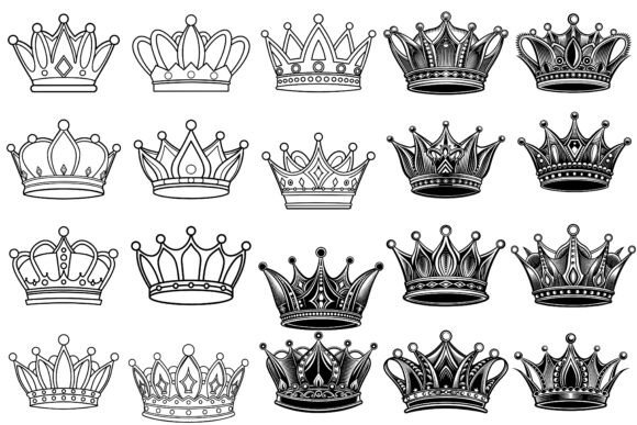 Vector Icons of Crowns: Graphics & Illustrations Review