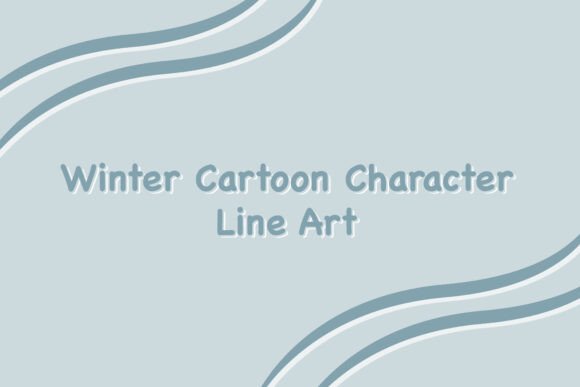 Winter Cartoon Character Line Art Graphics & Illustrations